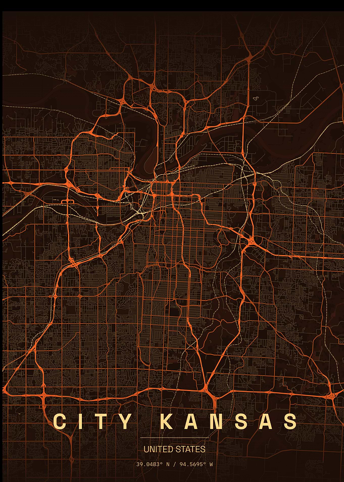Kansas City Map Art Print