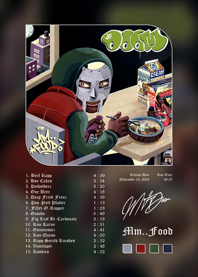 MF DOOM Mm.. Food Album Poster