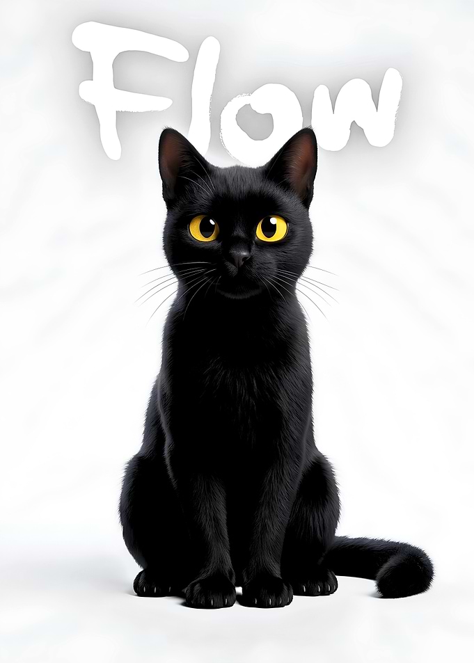 Black Cat with Yellow Eyes