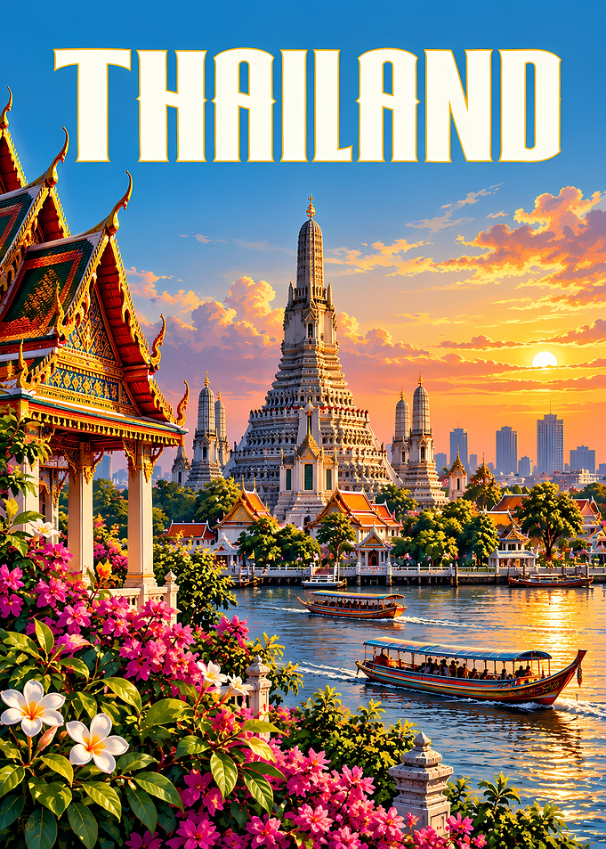Wat Arun Temple Sunset in Thailand