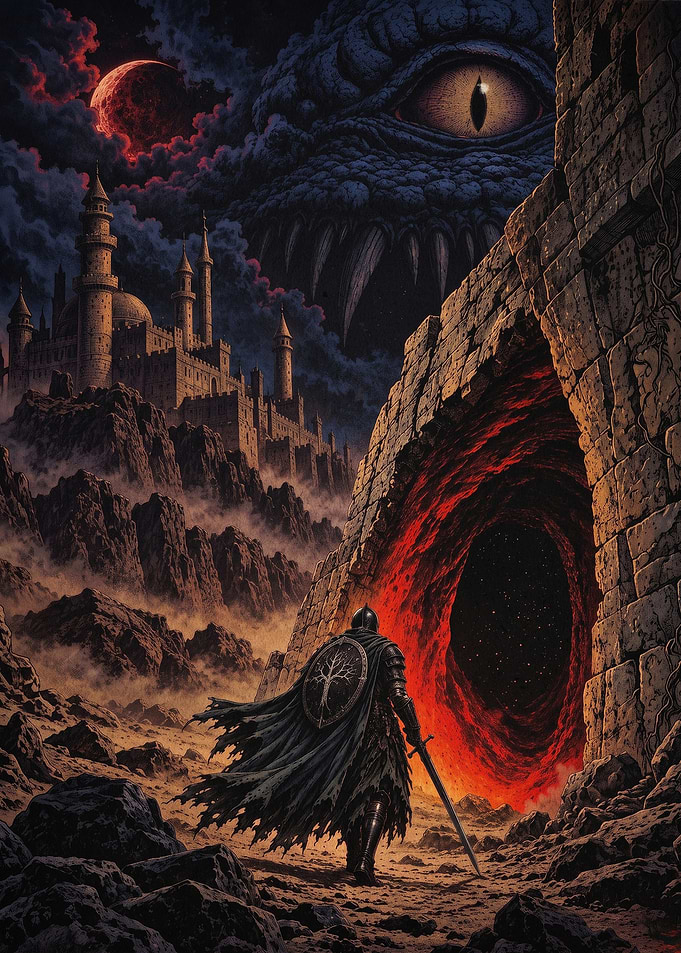 Dark Knight Fantasy Art Poster