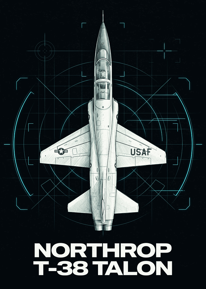 Northrop T-38 Talon Blueprint Poster