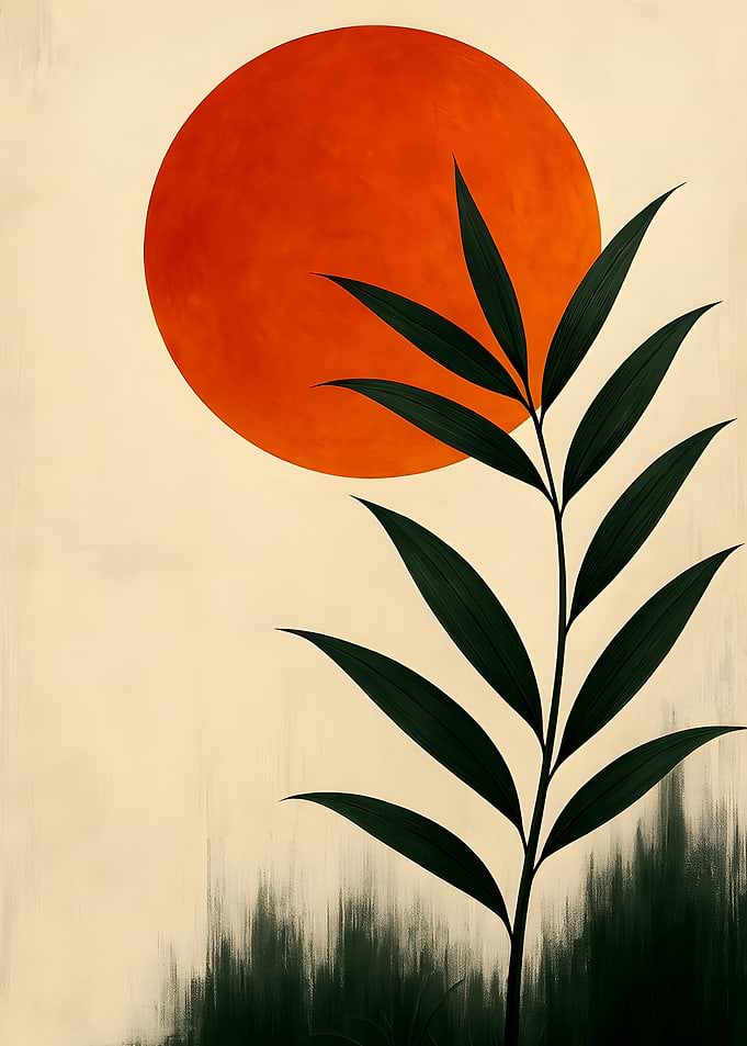 Minimalist Botanical Sun Art Print
