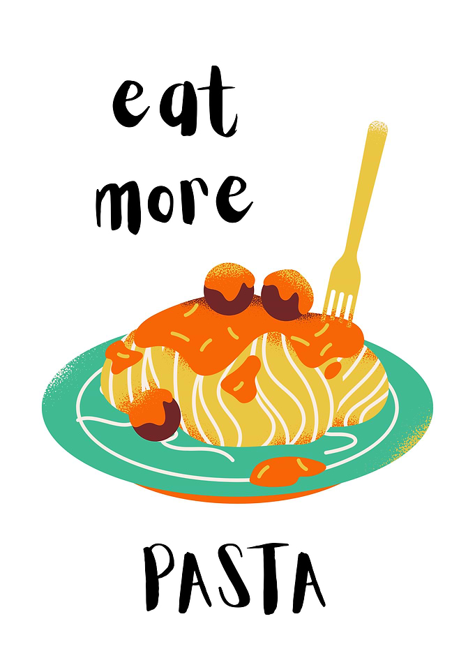 Eat More Pasta Illustration