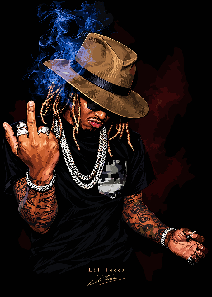 Lil Tecca Digital Portrait Illustration