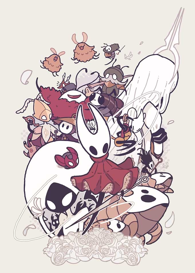 Hollow Knight Character Collage Illustration