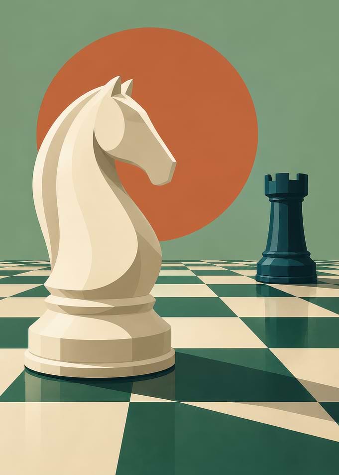 Minimalist Chess Knight and Rook
