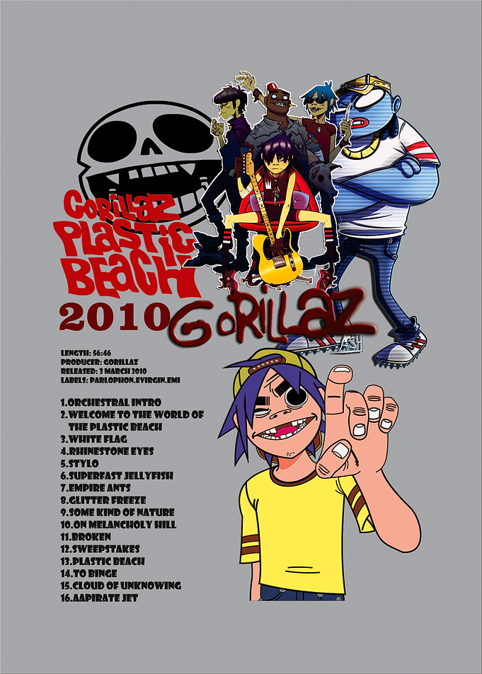 Gorillaz Plastic Beach Album Art Poster