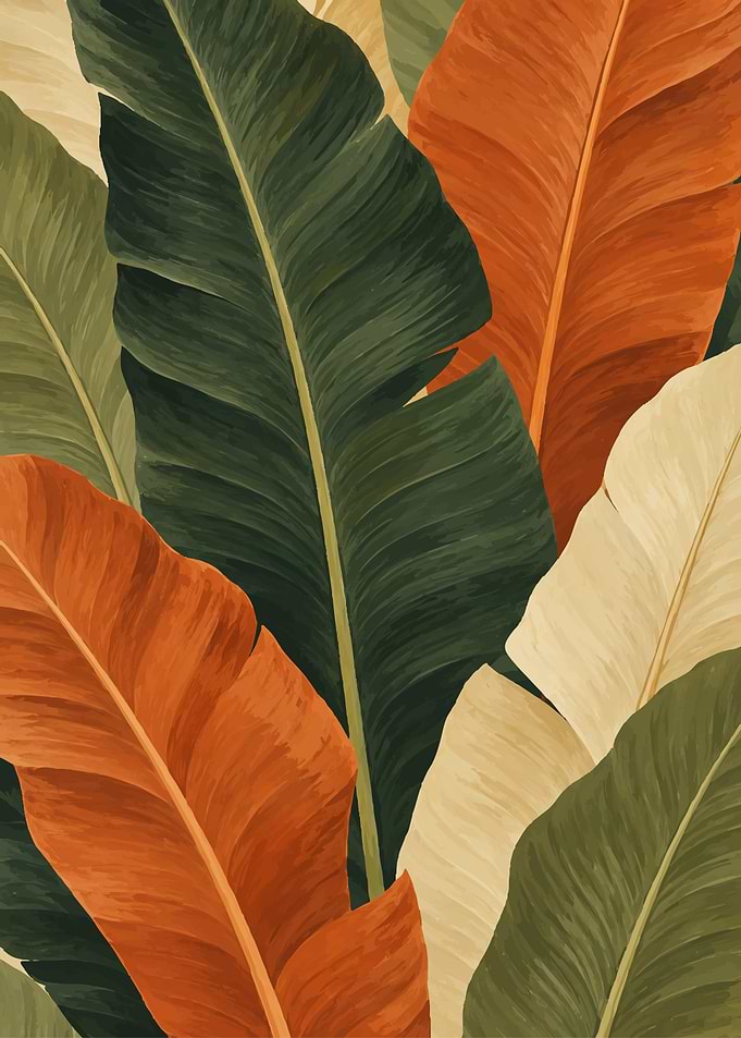 Tropical Banana Leaf Pattern