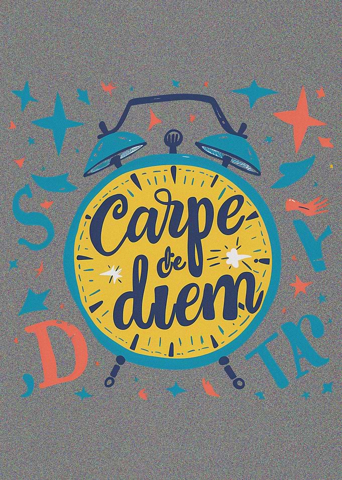 Carpe Diem Alarm Clock Illustration