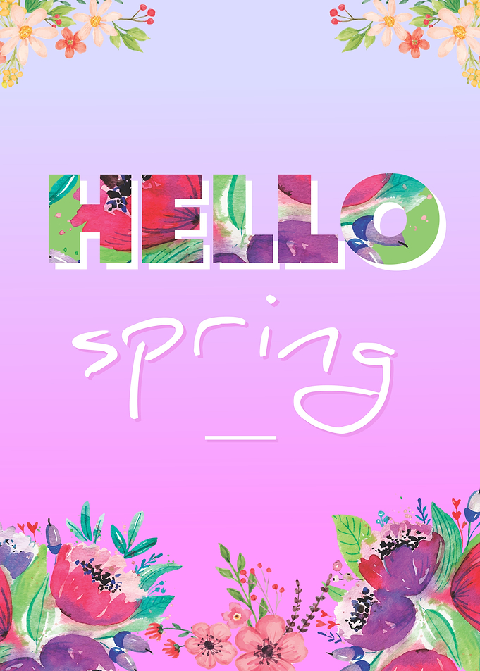 Hello Spring Floral Poster