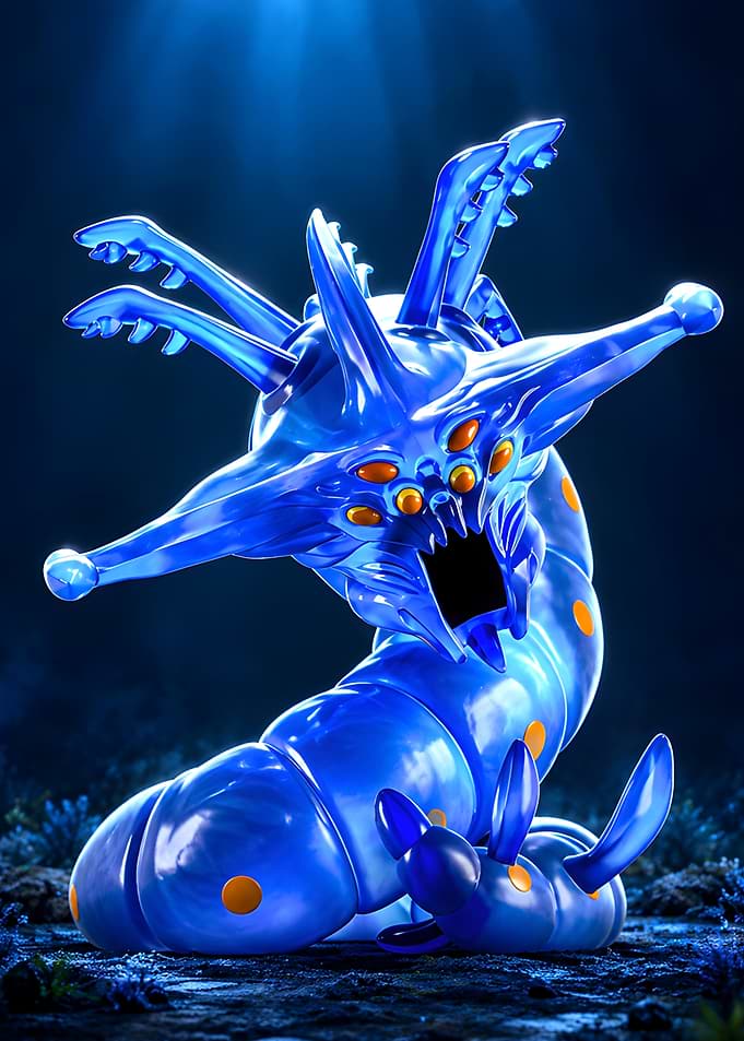 Subnautica Blue Alien Creature Digital Art