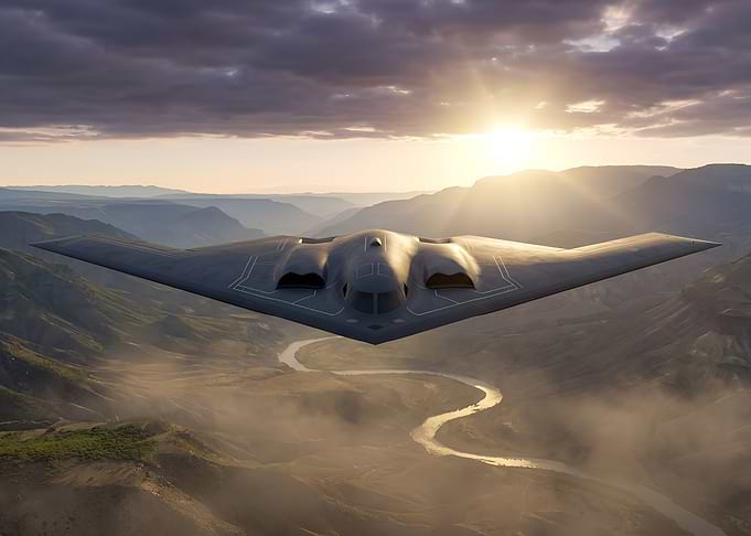 B2 Spirit Stealth Bomber Flying