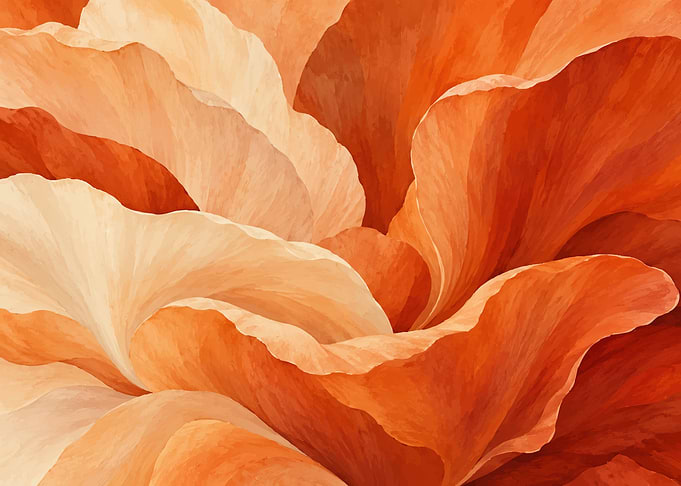 Abstract Orange and Cream Petal Layers