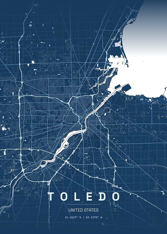 Toledo Ohio City Poster Map Print