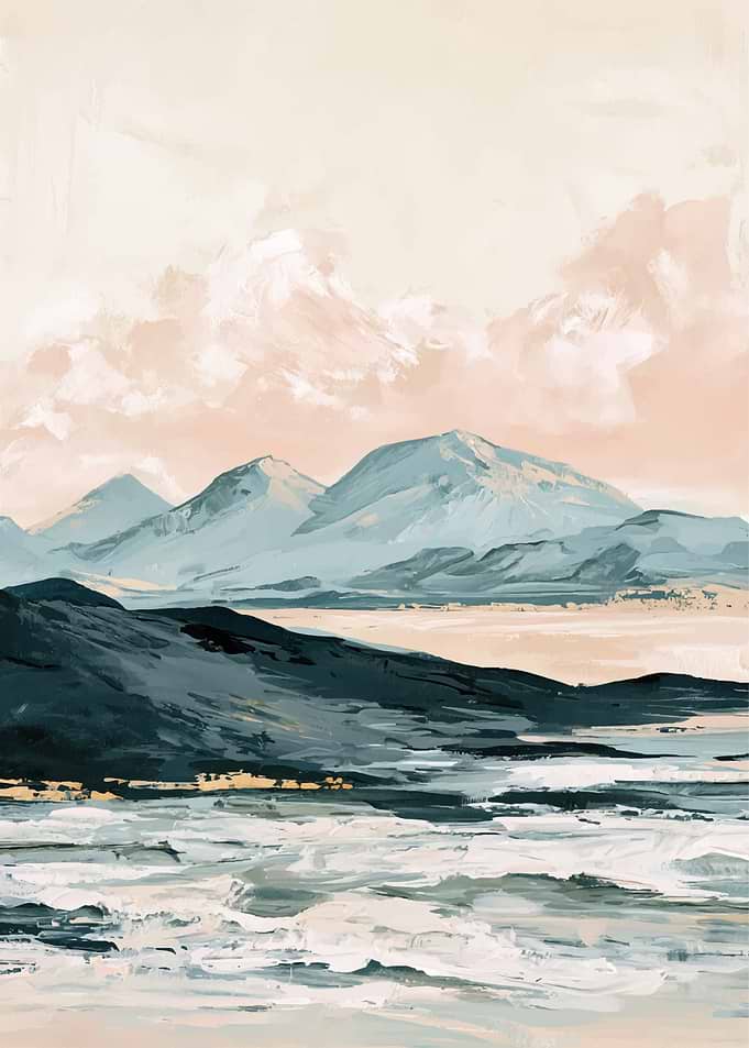 Abstract Mountain Landscape Painting