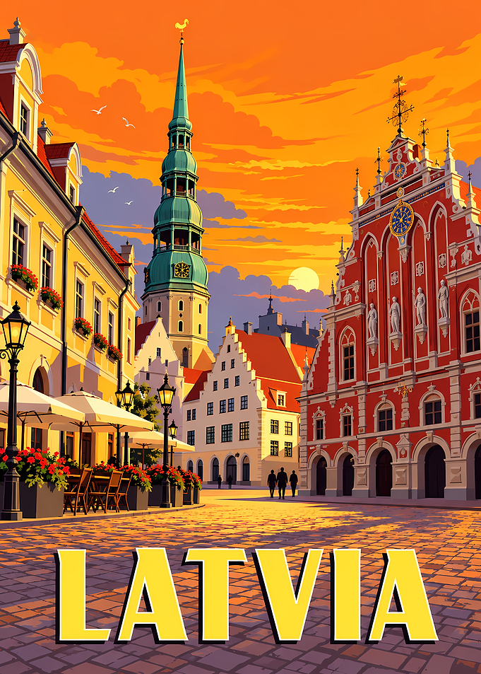 Riga Latvia Travel Poster