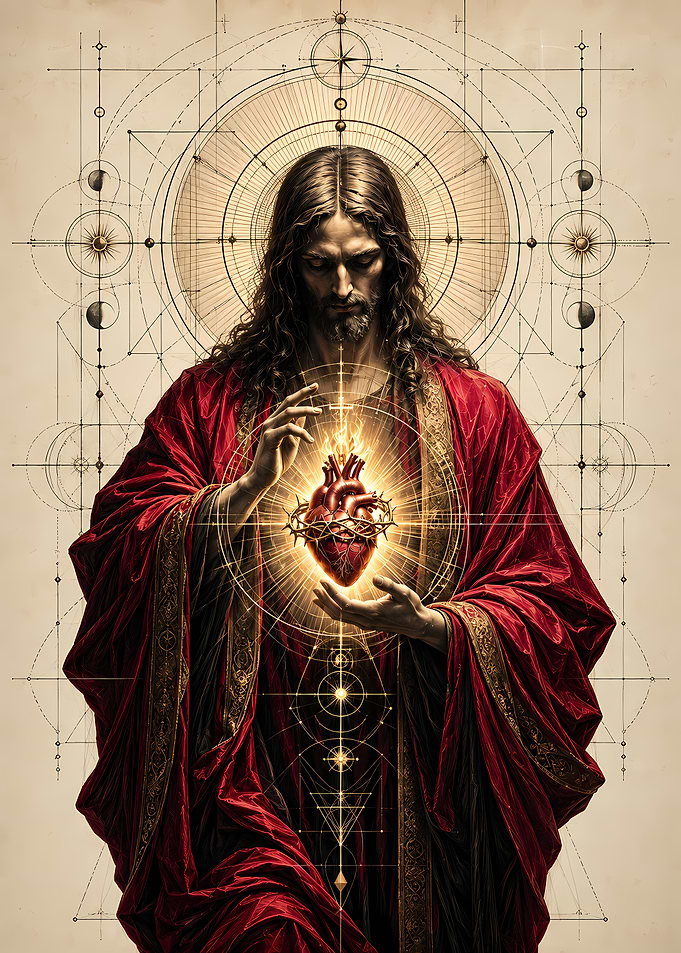 Sacred Heart of Jesus Geometric Art