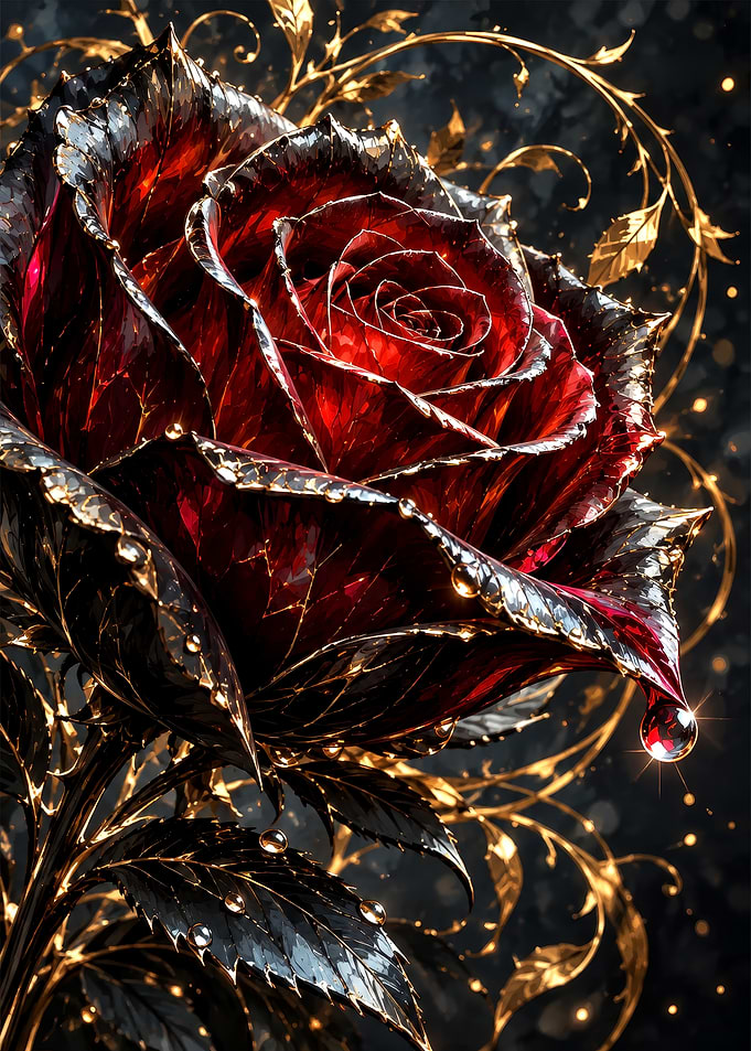 Luxurious Golden and Red Rose