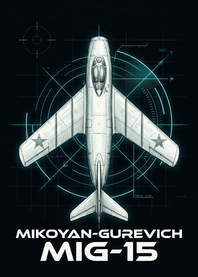 Mikoyan-Gurevich MiG-15 Blueprint Poster