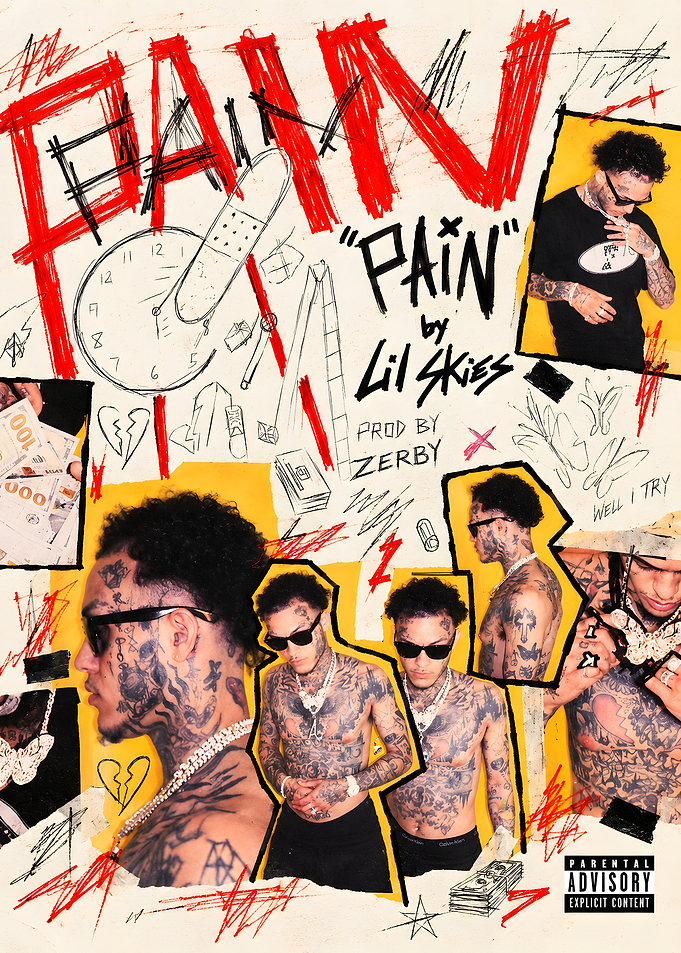 Lil Skies Pain Music Poster