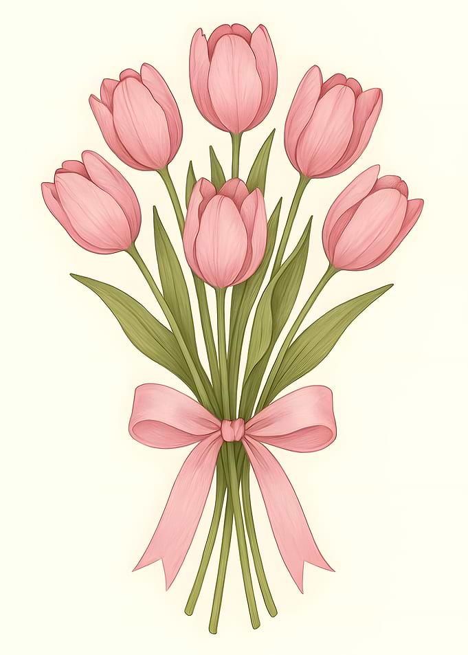 Bouquet of Pink Tulips