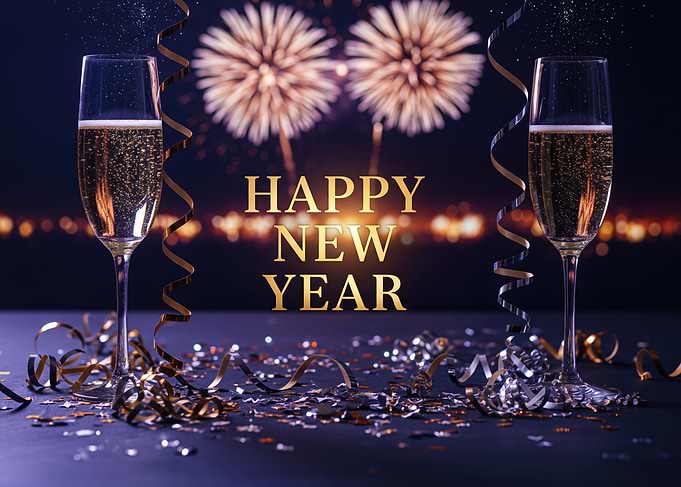Happy New Year Champagne Celebration