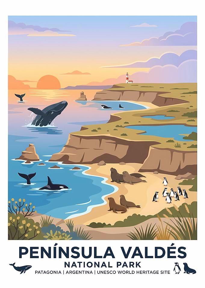 Peninsula Valdes National Park Travel Poster