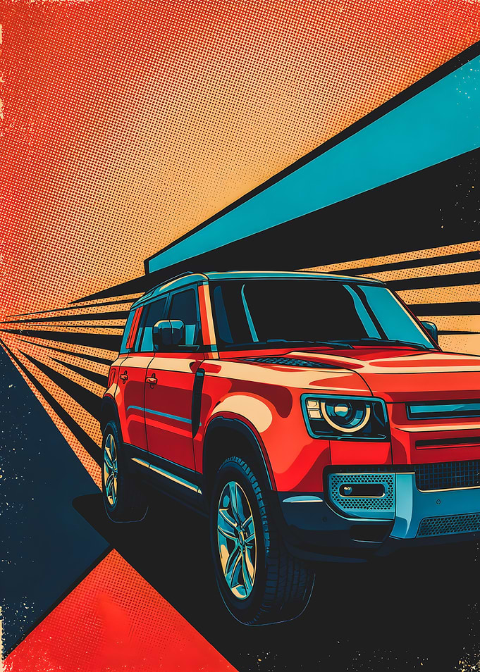 Retro Pop Art Land Rover Defender