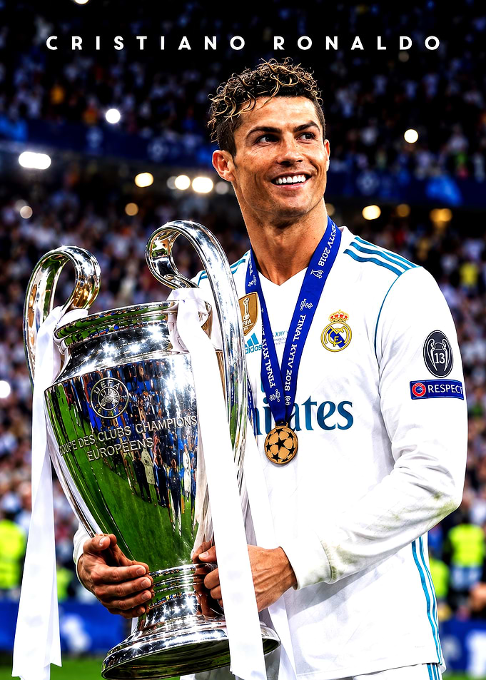 Cristiano Ronaldo with Champions League Trophy