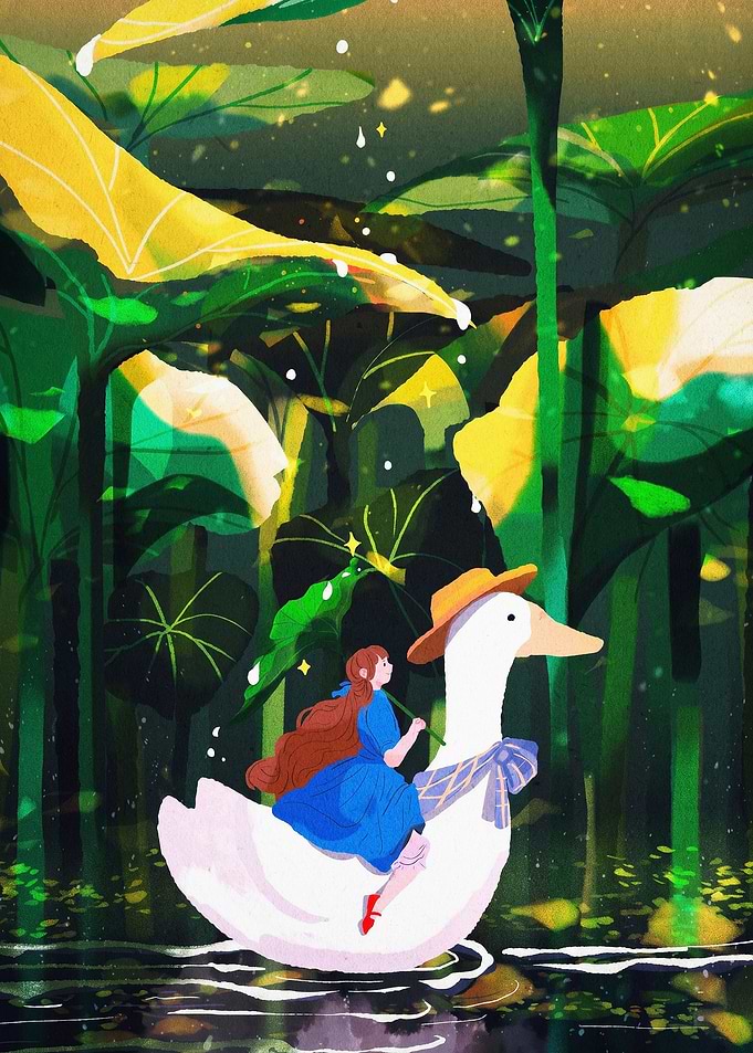 Duck Rider Fantasy Art Poster