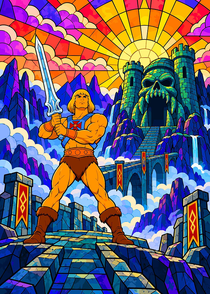 He-Man Stained Glass Castle Grayskull