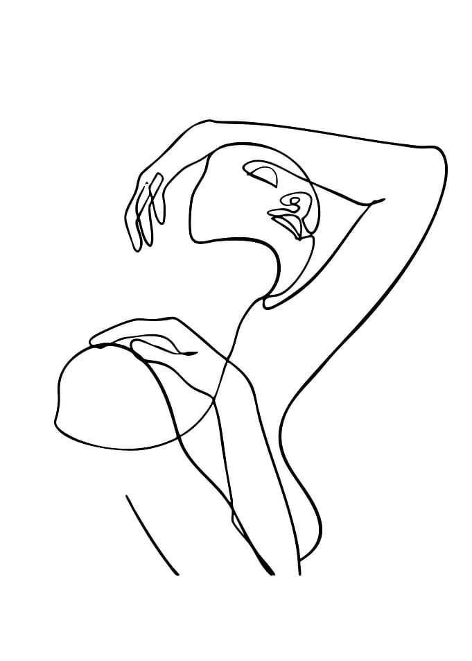 Minimalist One Line Woman Portrait