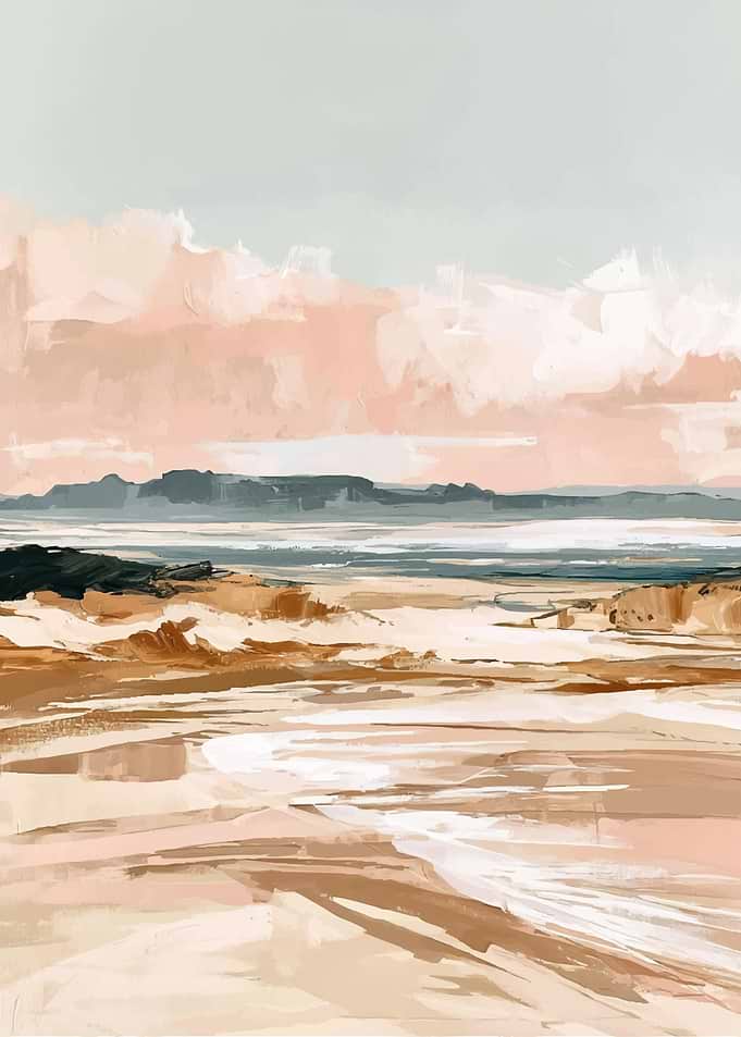 Abstract Coastal Landscape Painting