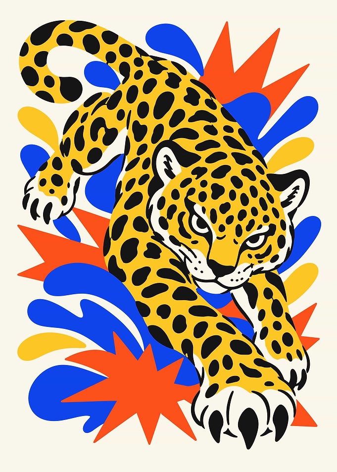 Pop Art Leopard Illustration
