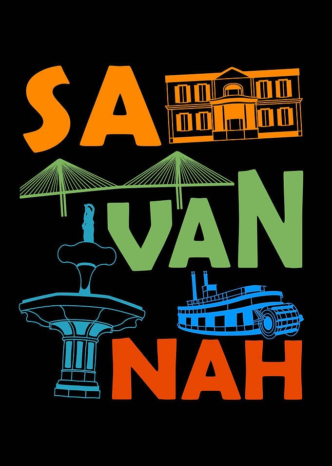 Savannah Georgia Travel Typography Design