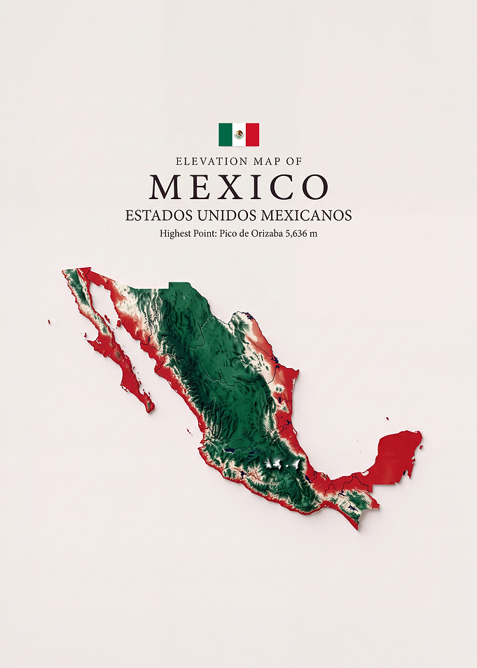 Elevation Map of Mexico