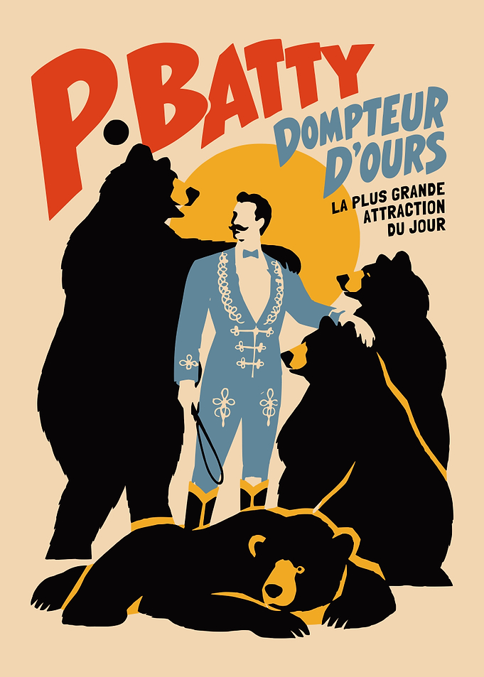 Vintage Circus Bear Tamer Poster