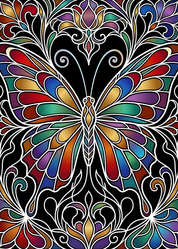 Stained Glass Butterfly Art