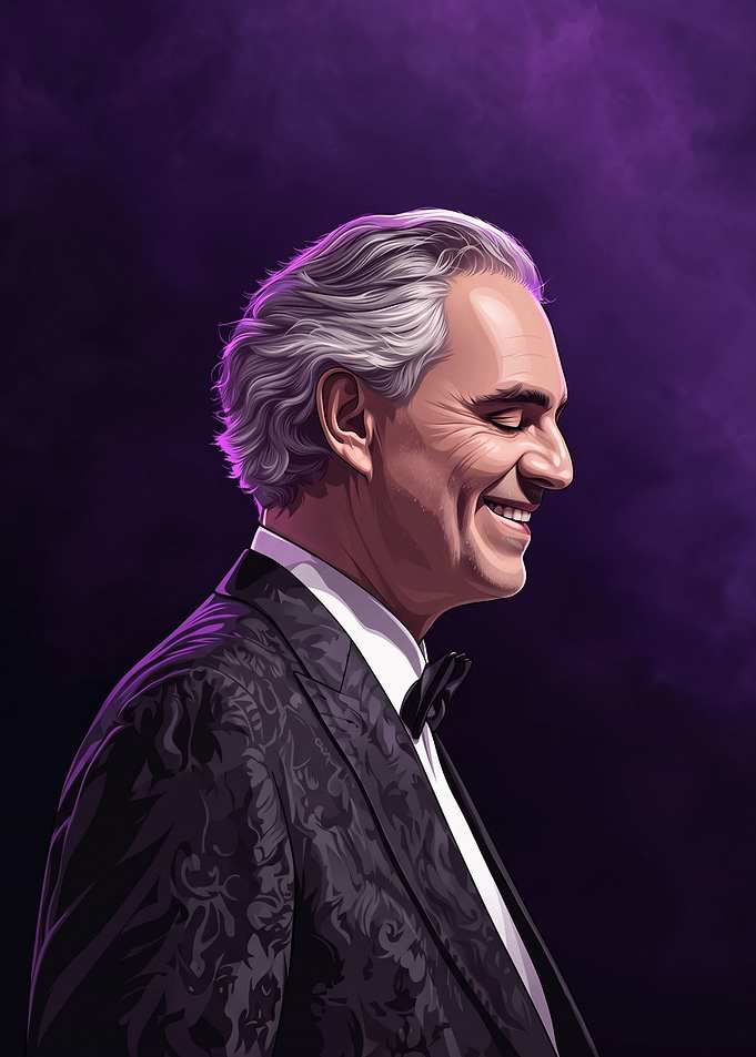 Andrea Bocelli Portrait Illustration