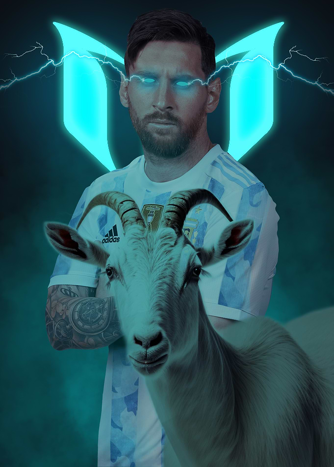 Lionel Messi GOAT Digital Art