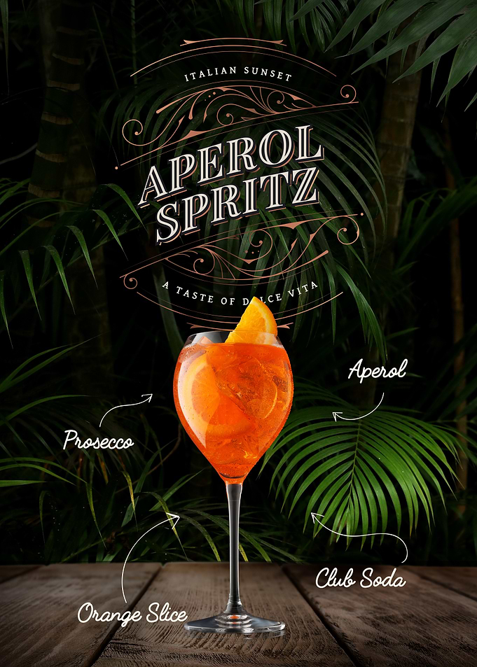 Aperol Spritz Cocktail Advertisement Poster
