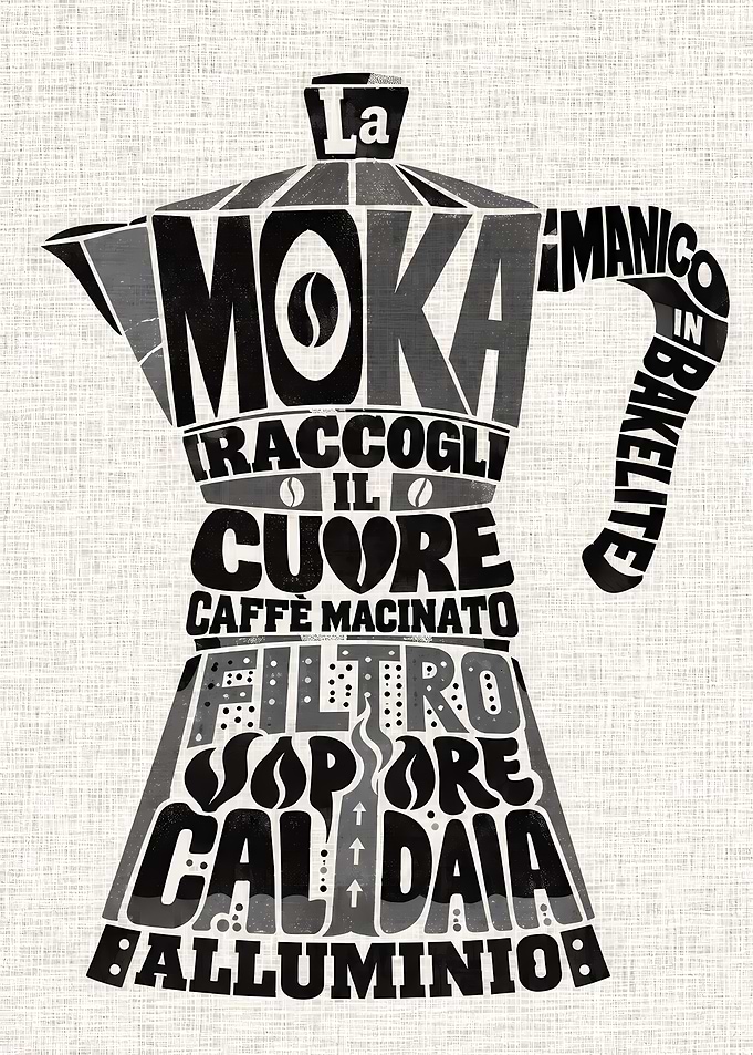 Moka Pot Typography Coffee Poster