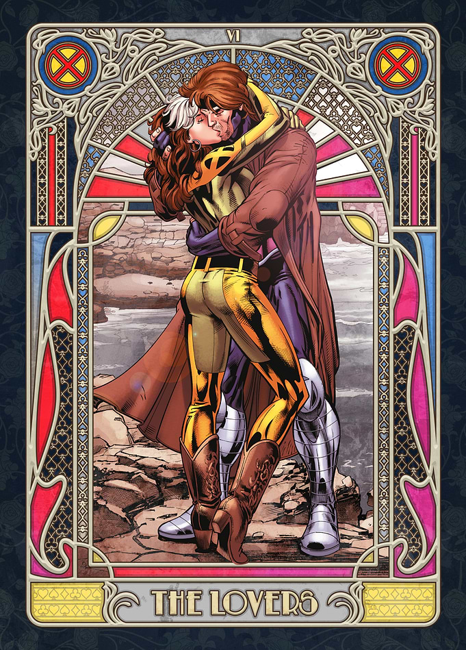 Rogue & Gambit Tarot Card