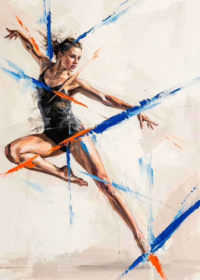 Abstract Ballet Dancer Painting