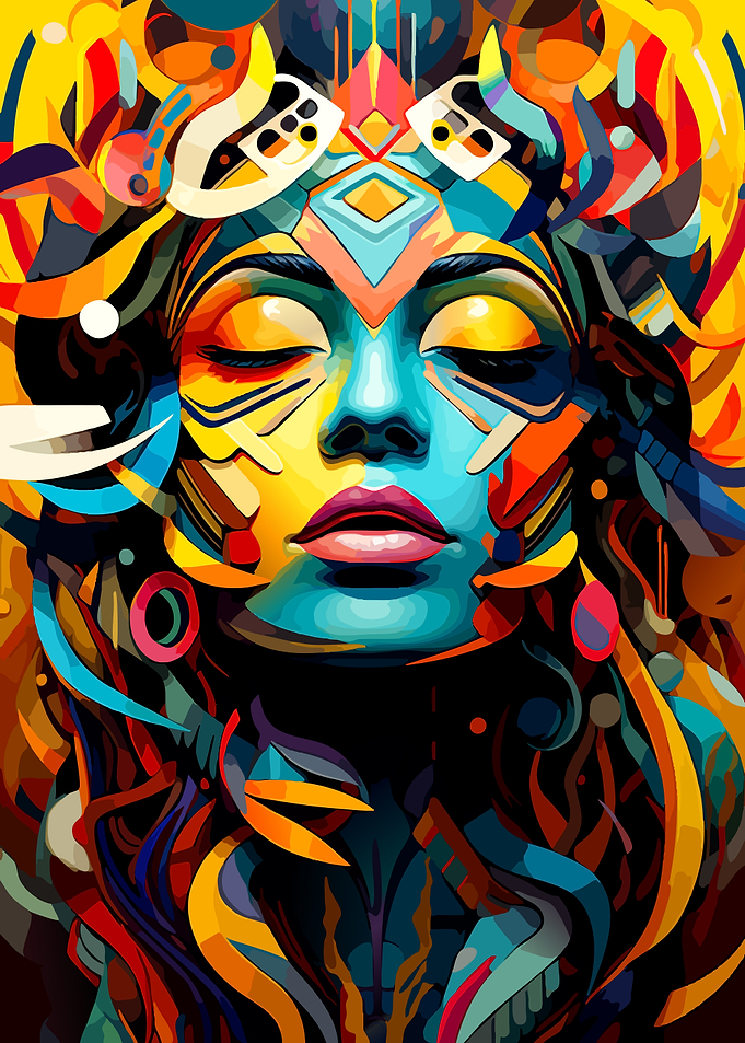 Abstract Colorful Portrait of a Woman
