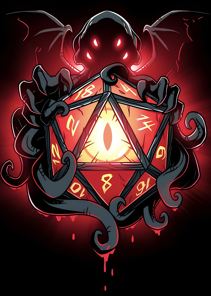 Eldritch Horror D20 Dice Illustration
