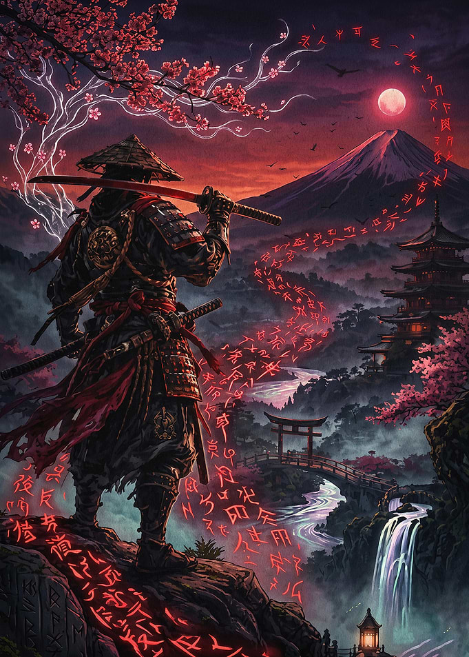 Samurai Warrior Japan Art Poster