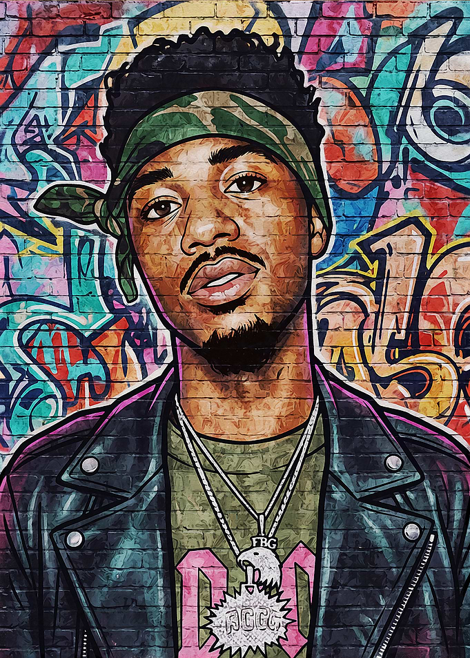 Metro Boomin Graffiti Style Portrait