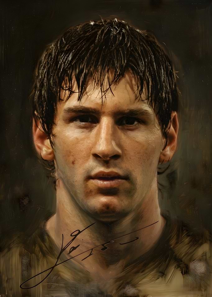 Lionel Messi Portrait Oil Painting